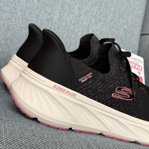 Womens black and pink Skechers Hands Free Slip-ins Edgeride sneaker size 10 - Picture 2 of 10